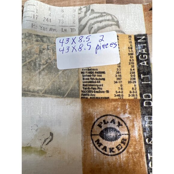 Vintage-Inspired Sports Fabric Panels 43"X8.5" Set Of 2 For Crafting & DIY Proje - Picture 2 of 2